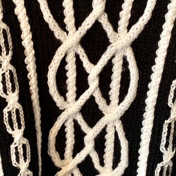 Cristina’s Black and White Shawl Neck Pullover Sweater Medium - Picture 5 of 13